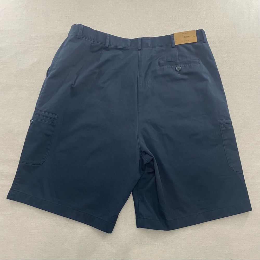 LL Bean Bay Side Twill Original Fit Chino Cargo Shorts Women 18 Navy Blue 28039